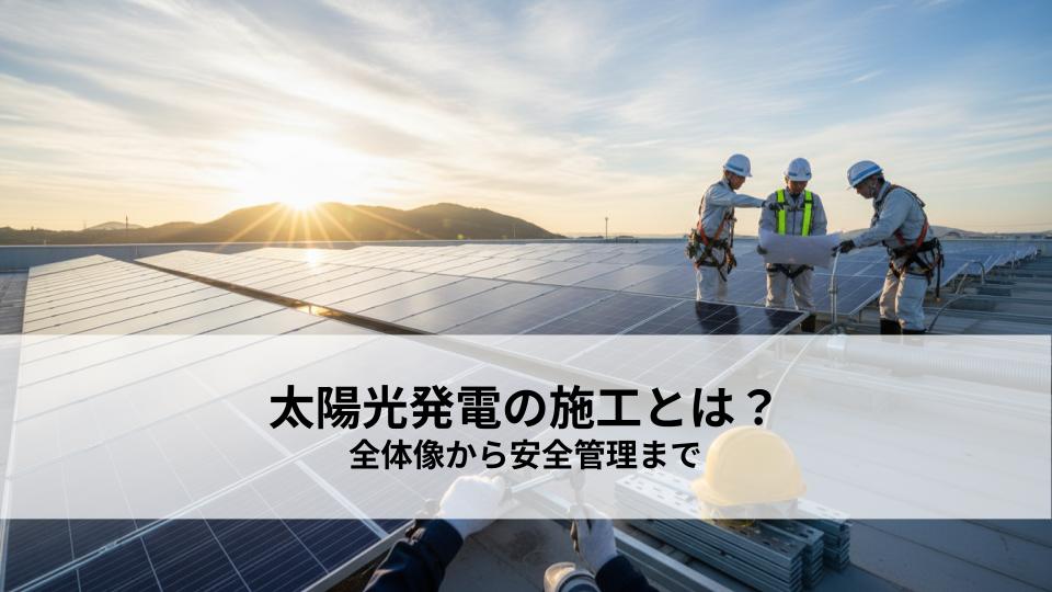 太陽光発電の施工とは？全体像から安全管理までを解説