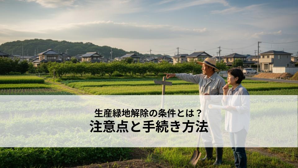 生産緑地解除の条件とは？注意点と手続き方法